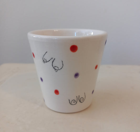 Tazzina con tettine e pois