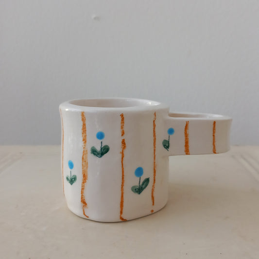 Tazzina righe e fiori