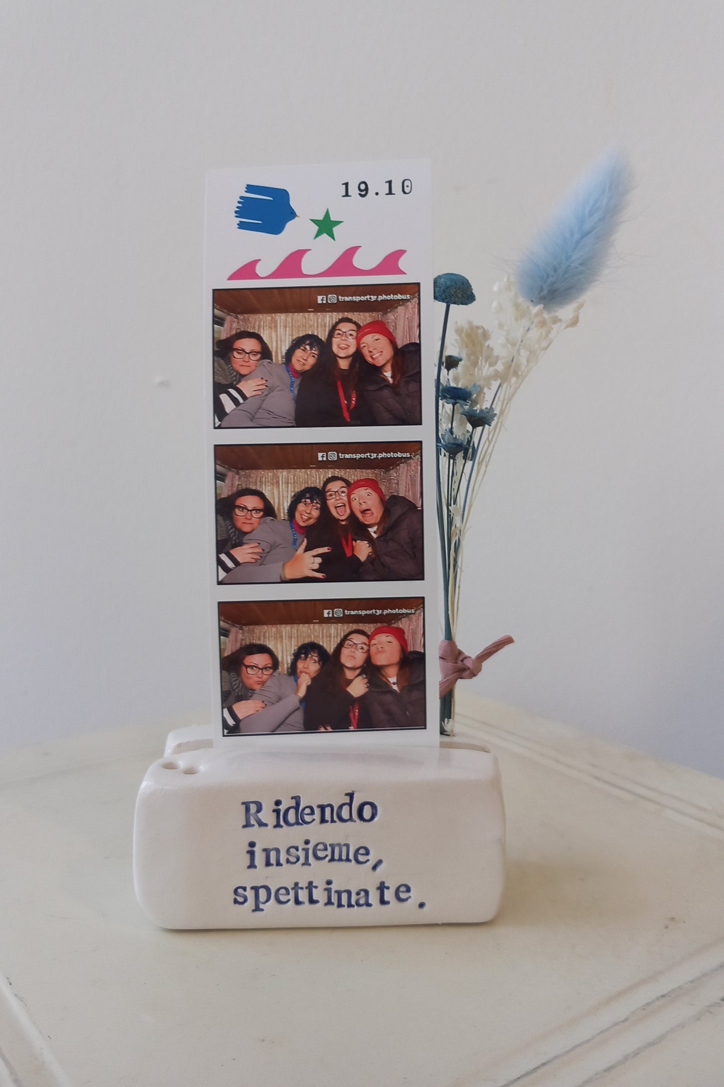 Mini portafoto "Ridendo insieme, spettinate."